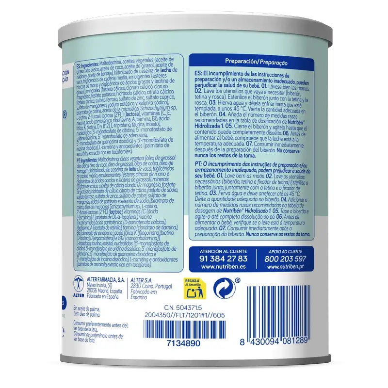 Nutribén Hydrolysierte 1 Milch Starter, 400 g
