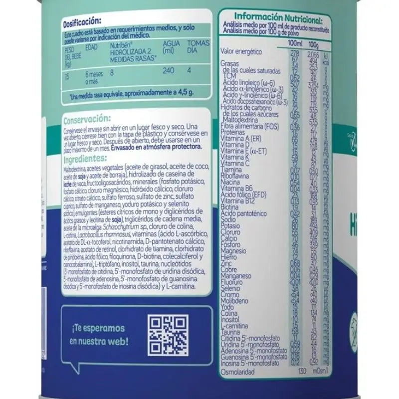 Nutribén Hydrolysed 2 Milch Fortsetzung, 400 g