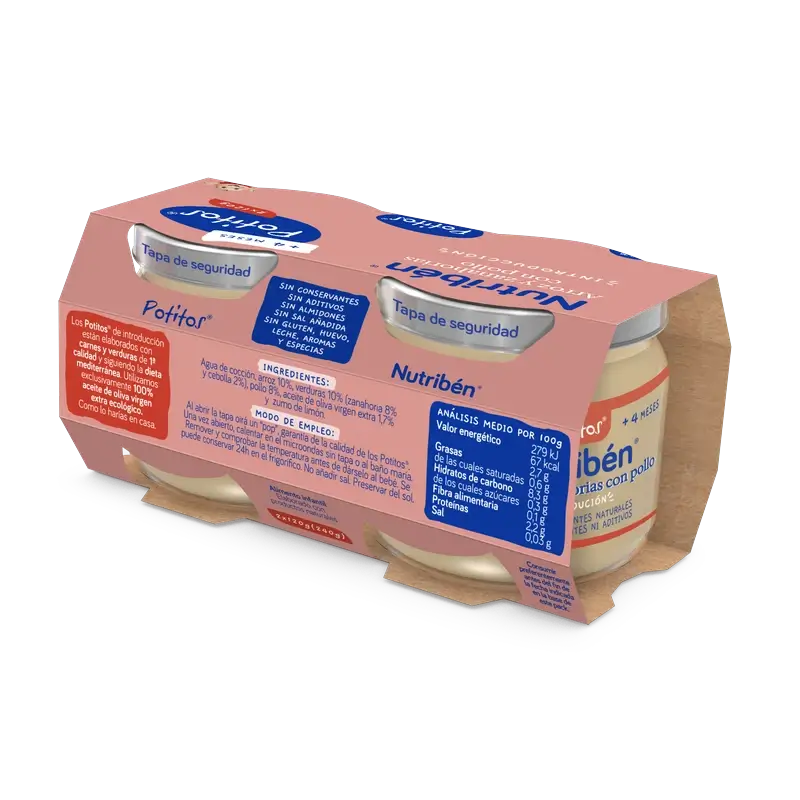 Nutribén Potito De Introducción - Reis & Karotten mit Huhn, 2 x 120 g