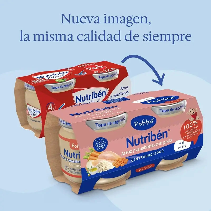 Nutribén Potito De Introducción - Reis & Karotten mit Huhn, 2 x 120 g