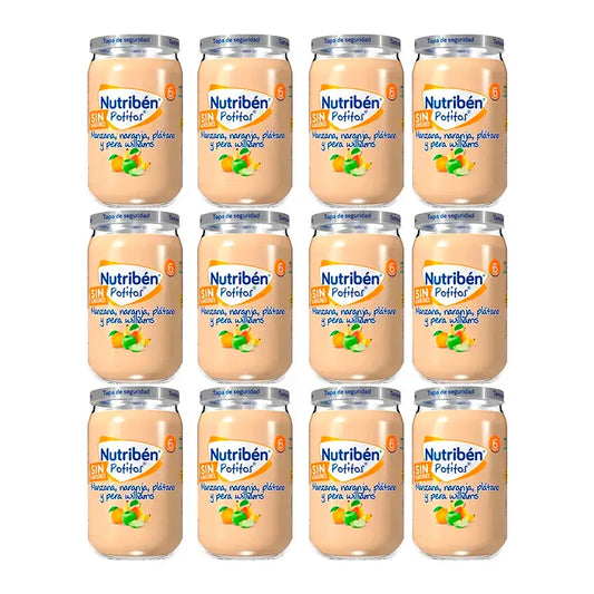 Nutriben Potito Apfel, Orange, Banane & Birne Williams, 12 x 235 Gramm