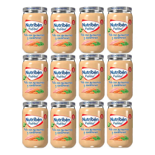 Nutriben Potito Huhn Erbsen und Karotten , 12 x 235 Gramm