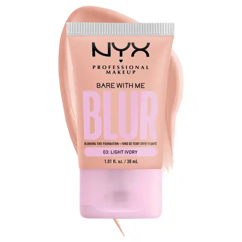 Nyx Bare With Me Blur Skin Tint, verwischende Foundation, mattes Finish, Farbton Light Ivory , 30 ml