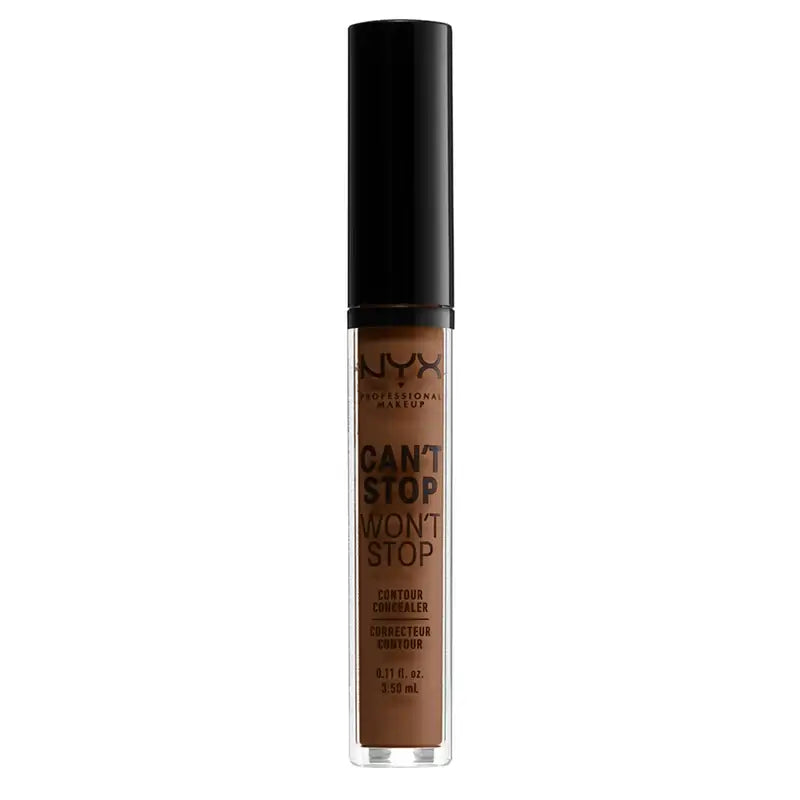 Nyx Noncomedogenic Long Lasting Concealer Can't Stop Won't Stop Shade 19 Mocha Für sehr dunkle Haut , 3,5 ml