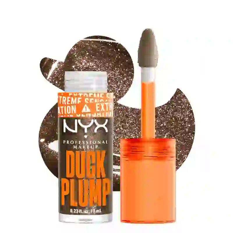 Nyx Duck Plump Hochpigment-Lippenglanz Volumising Gloss Glitter Brown 21 , 7 ml