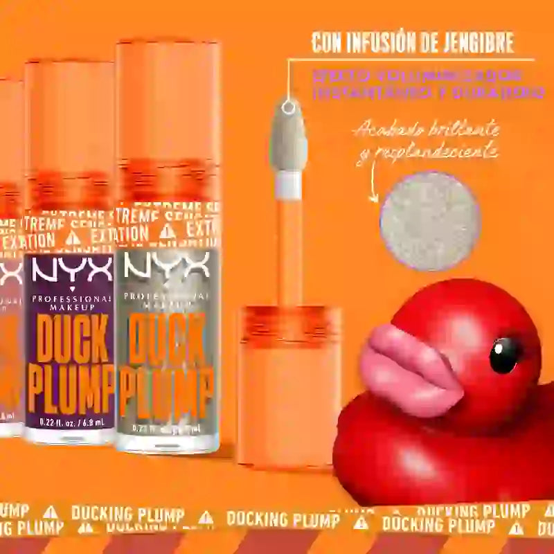 Nyx Duck Plump Hochpigment-Lippenglanz Volumising Gloss Glitter Brown 21 , 7 ml