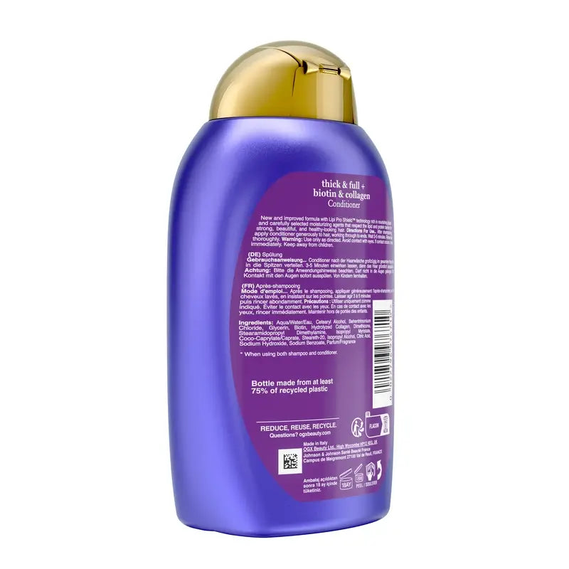 OGX Sulfat-, Biotin- und kollagenfreie Spülung, voluminöses und gesundes Haar, 385ml
