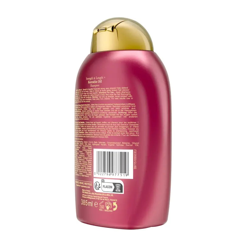 OGX Keratin Oil Shampoo, sprödes Haar, feuchtigkeitsspendend und stärkend, 385 ml