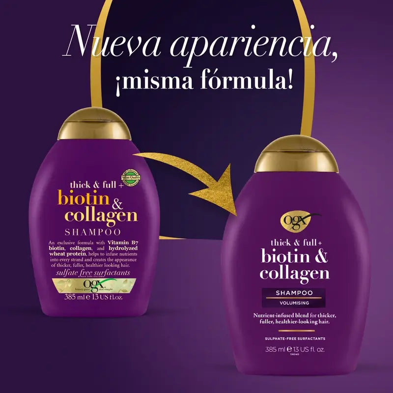 OGX Biotin & Kollagen Shampoo, Feines Haar, 385 ml