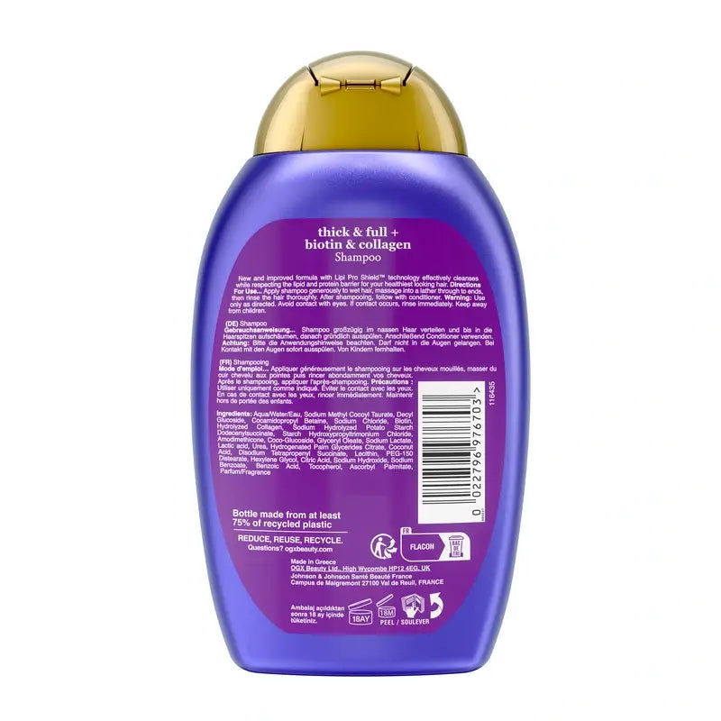 OGX Biotin & Kollagen Shampoo, Feines Haar, 385 ml