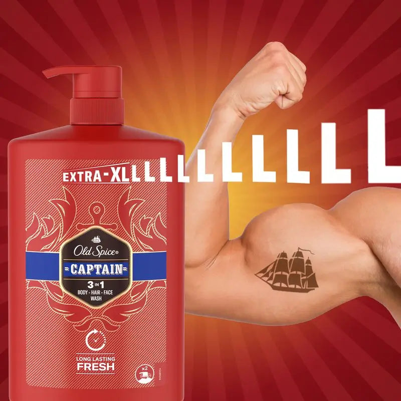Old Spice Duschgel & Shampoo Kapitän 1000Ml