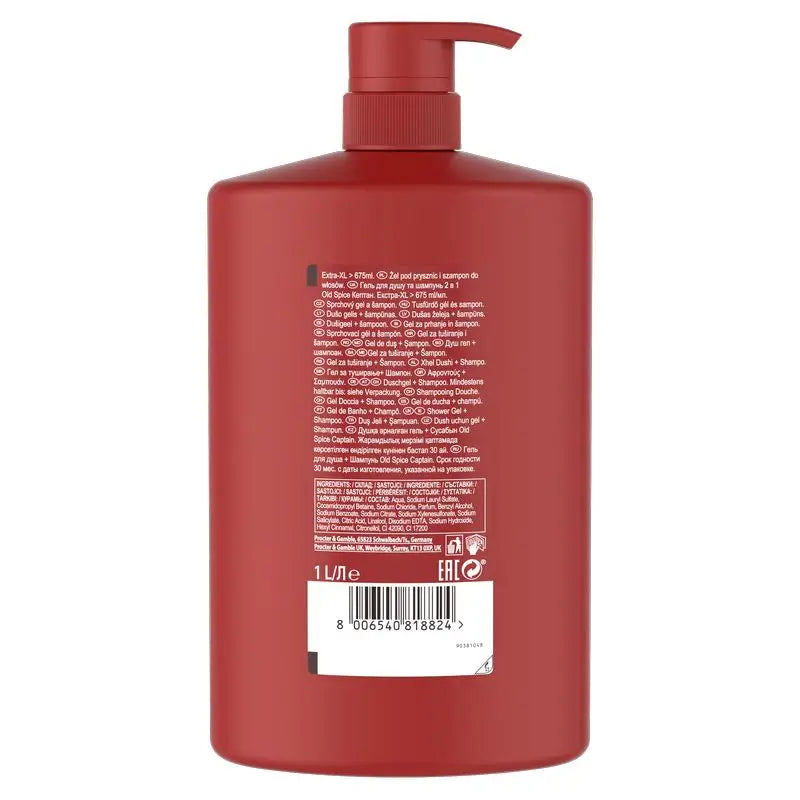 Old Spice Duschgel & Shampoo Kapitän 1000Ml