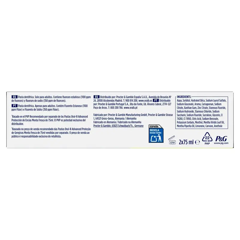 Oral-B Advanced Zahnfleischschutz Duplo, 2x75ml