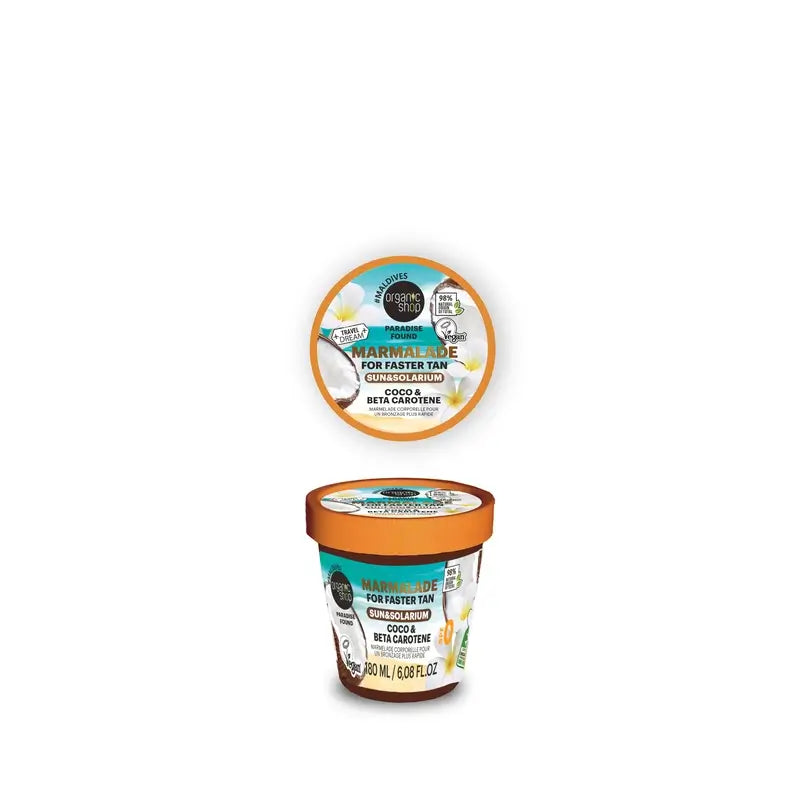 Organic Shop Körpercreme zur Beschleunigung der Bräunung, 180 ml