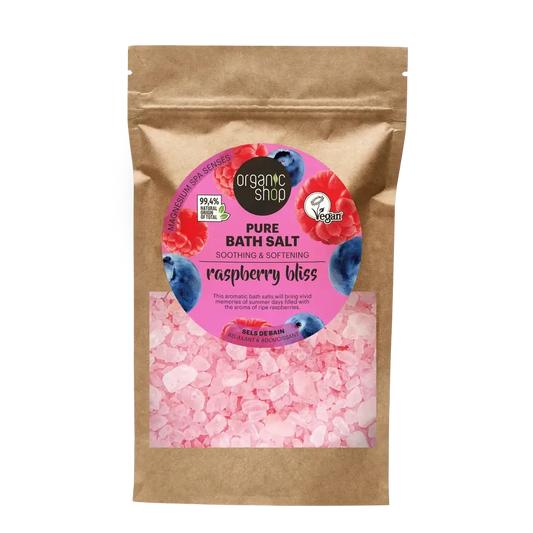 Organic Shop Reines Badesalz Himbeer-Glückseligkeit, 500 G