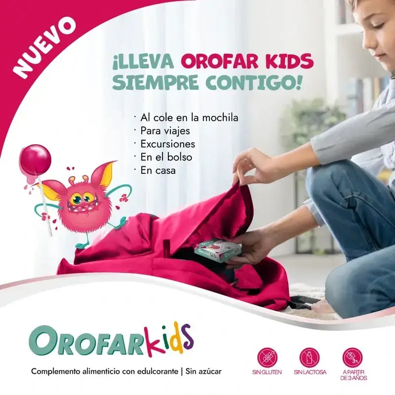 Orofar Kids Zuckerfrei Himbeere Hals Juckreiz Lutscher , 2x8 Lutscher