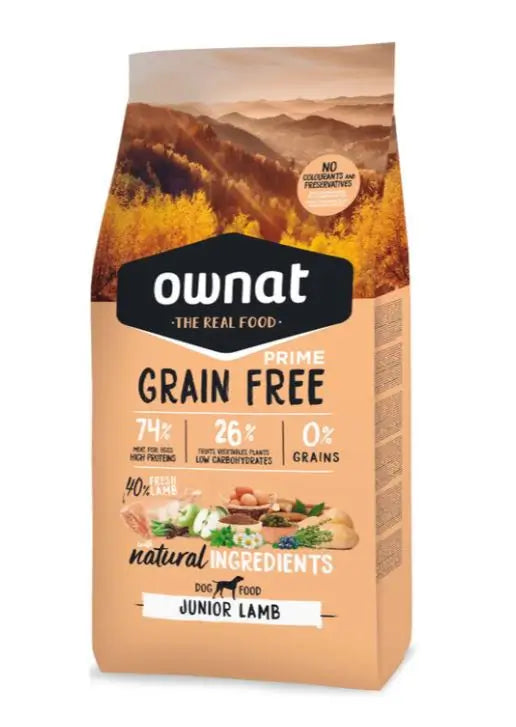 Ownat Grain Free Prime Canine Junior Lamb 12kg, dog food for dogs