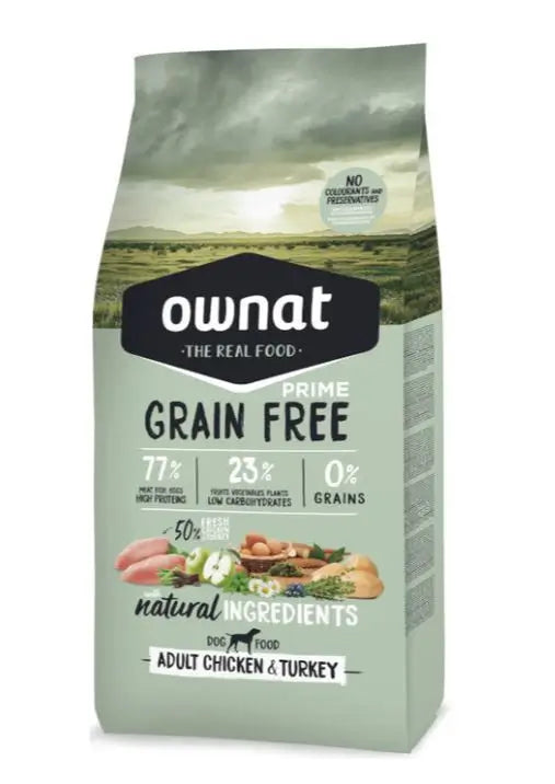 Ownat Prime Canine Adult Grain Free Chicken Turkey 12kg , dog food
