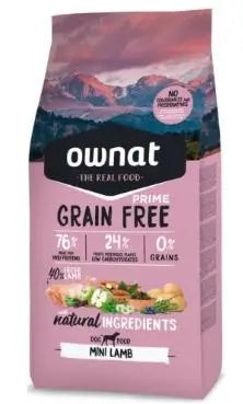 Ownat Prime Canine Adult Mini Grain Free Lamb 3kg, Hundefutter für Hunde