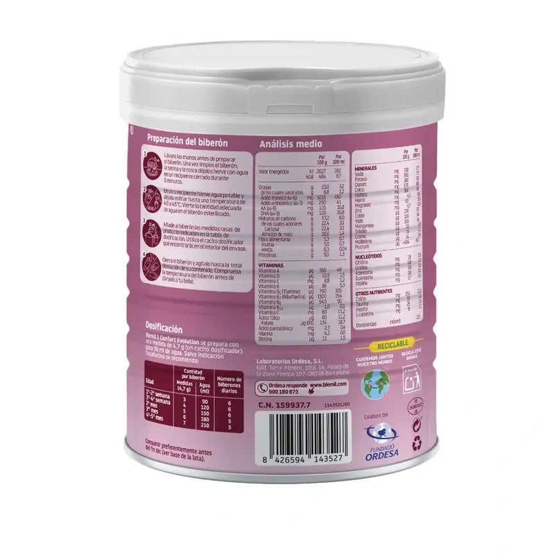 Blemil 1 Confort Evolution, Packung 4x800 g