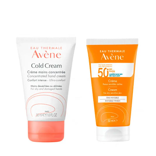 Avène Cold Cream Concentrated Hand Cream Pack, 50 ml + Avène Cream SPF 50+, 50 ml