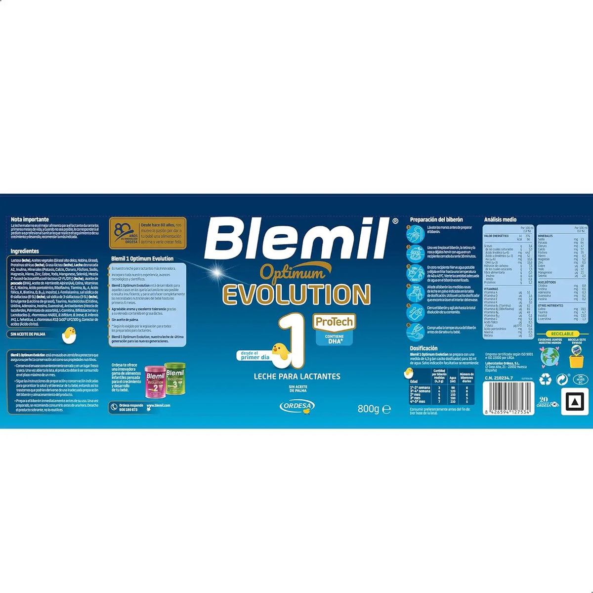 Blemil Optimum Evolution 1 Starter-Milch, 2X800 g