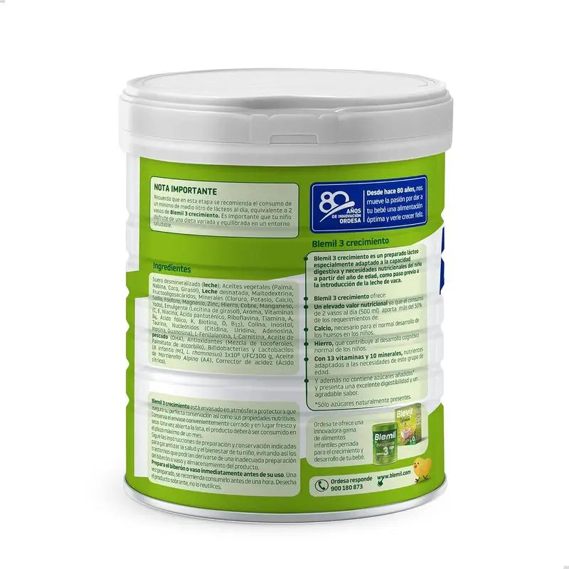 Blemil Plus 3 Wachstum Plus 0% Zucker, 12x800g