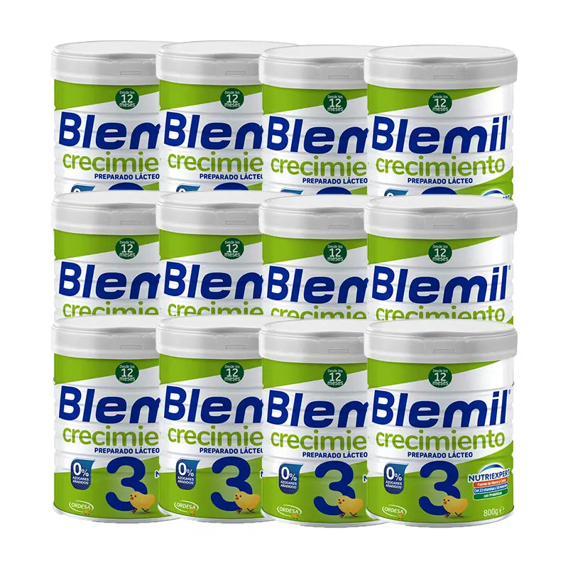Blemil Plus 3 Growth Plus 0% Sugar, 12x800g