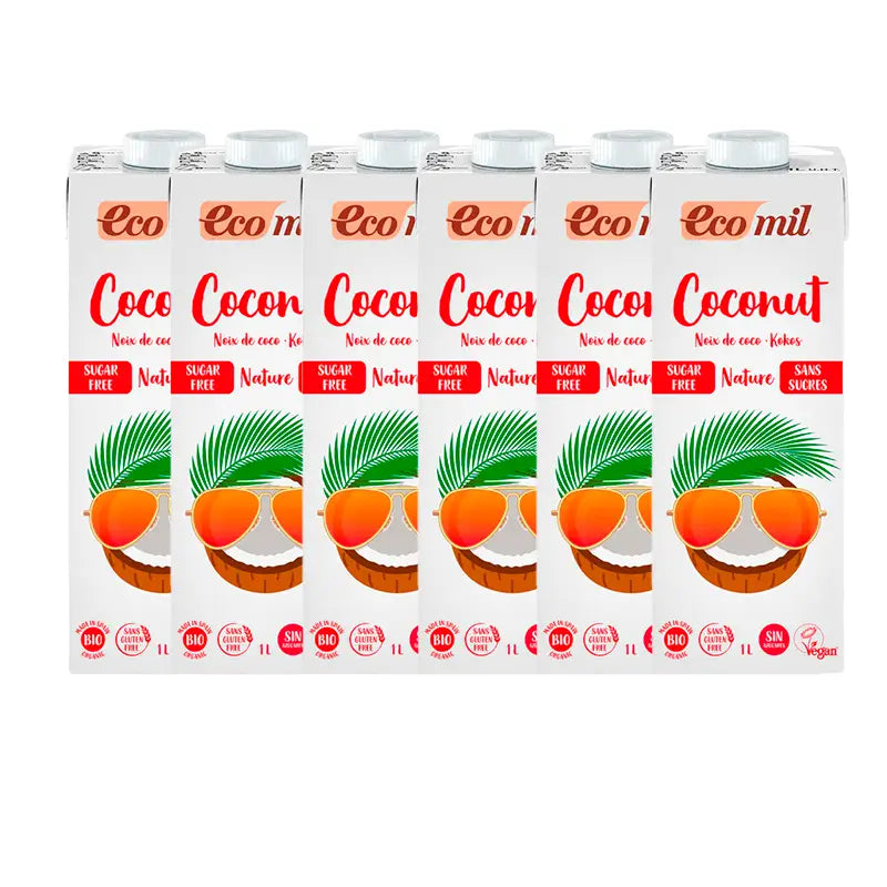 Ecomil Coconut Nature Bio, Pack 1 L x 6 Units