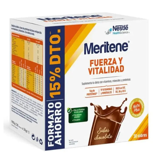 Meritene Strength and Vitality Chocolate Flavour Shake, 30 sachets