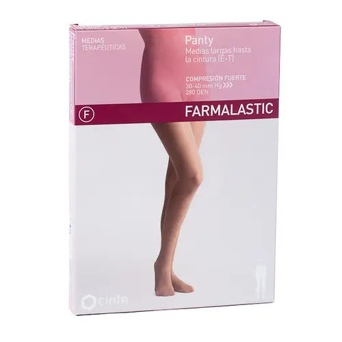 Farmalastic Compression Pantyhose Strong Compression Beige, Queen Plus Size