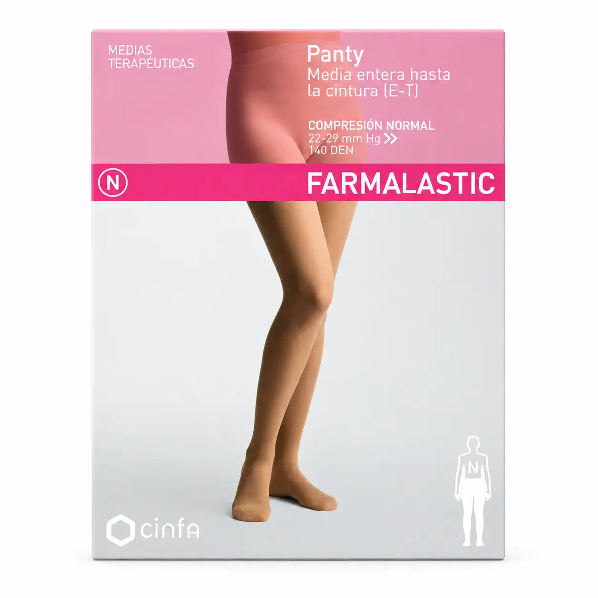 Farmalastic Kompressionsstrumpfhose Normal Compression Beige, Größe Queen Plus
