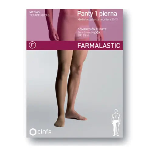 Farmalastic Compression Pantyhose Strong Compression Left Leg, Size P