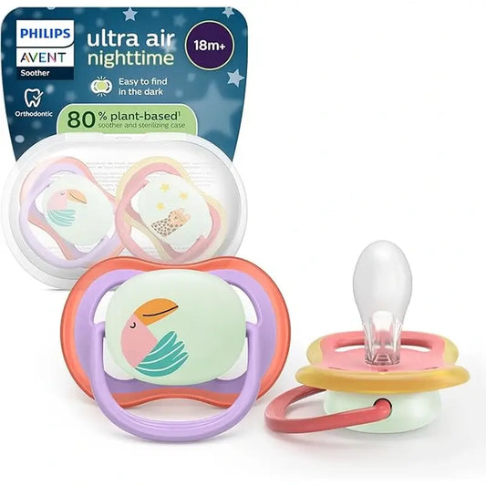 Philips Avent 2 Schnuller Ultra Air Night-Time +18m Baby Mädchen