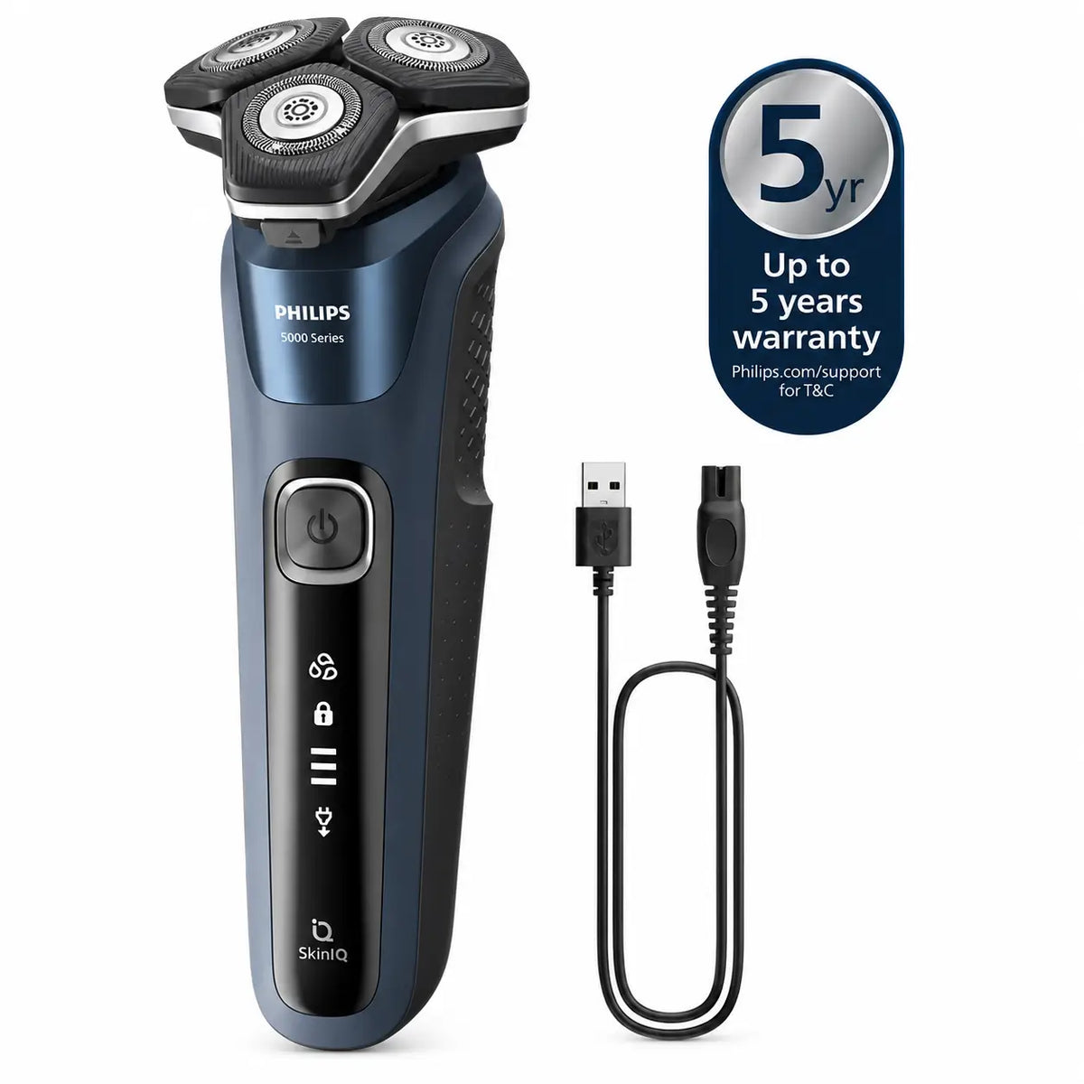 Philips Rasierer Serie 5000 Nass & Trocken Poweradapt, 360D-Köpfe
