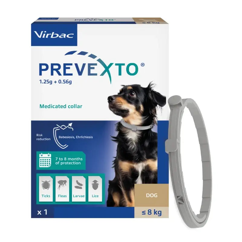 Prevexto-Halsband zur Parasitenbekämpfung für Hunde bis 8 kg, 38 cm