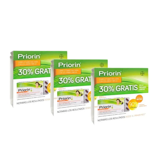 PriorIn Duplo – Gesundes Haar ohne Haarausfall, 2 x 60 Kapseln, 3er-Pack (360 Kapseln)