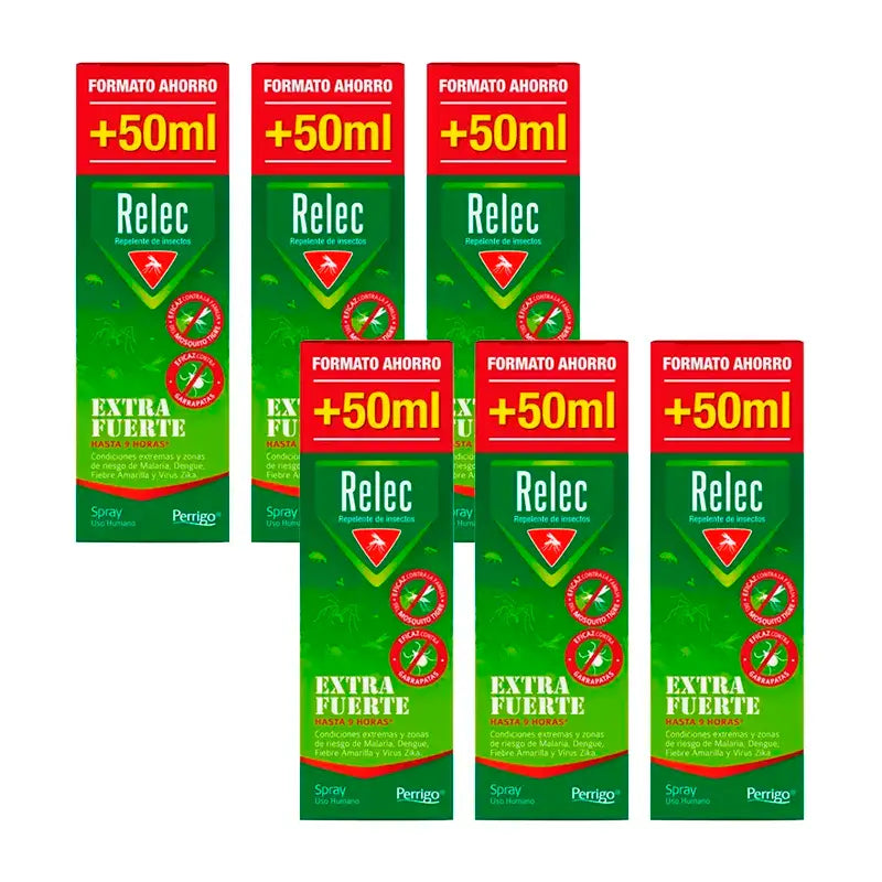 Relec Extra starkes Mückenschutzspray, Packung 6 x 125 ml