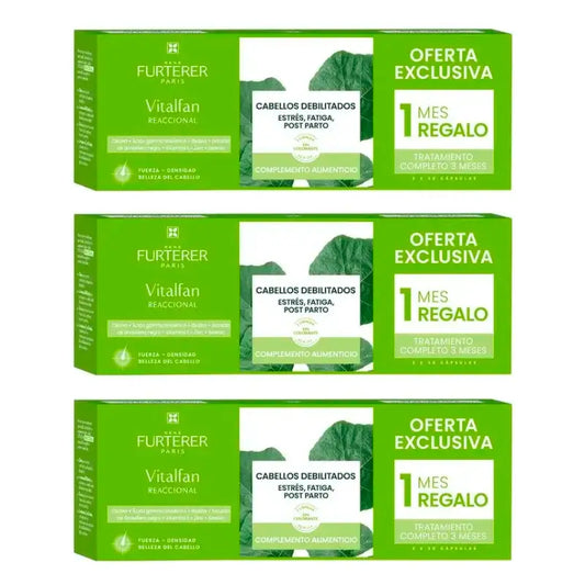 Rene Furterer Vitalfan Anticaida Reaccional, Packung 3 x 30 Kapseln
