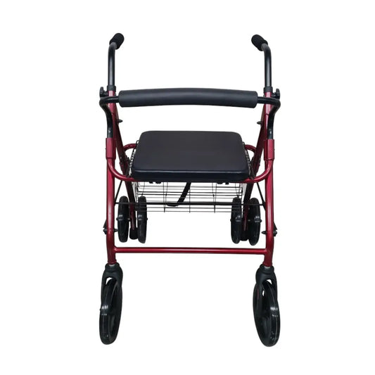 Aluminium-Rollator mit Druckbremsen, 200 mm (rot)