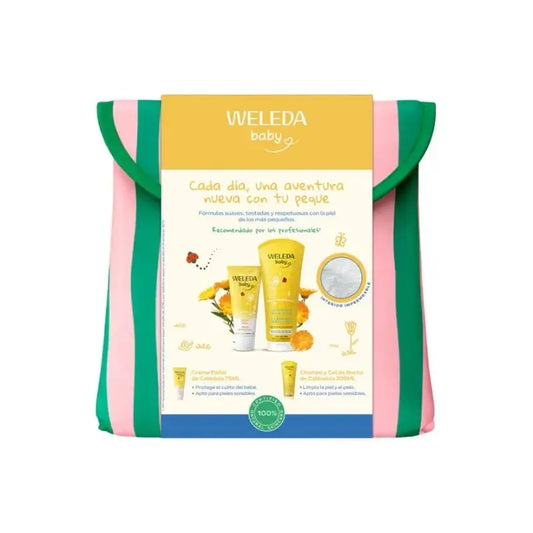 Baby-Pflegeset „Caléndula“ mit Kosmetiktasche für den Sommer