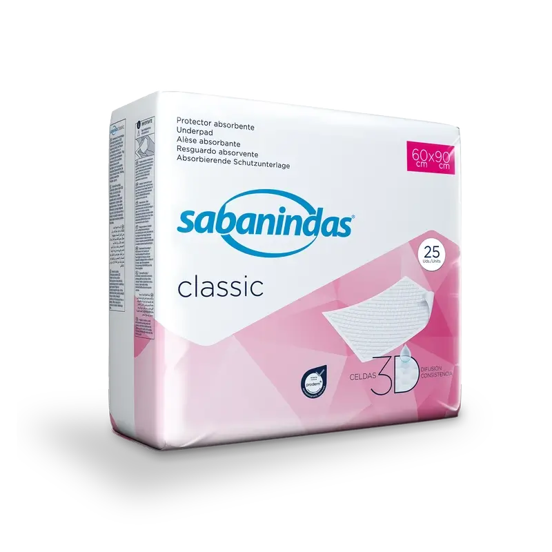 Sabanindas Normal Absorbierende Pad 60 x 90 cm 25 Einheiten