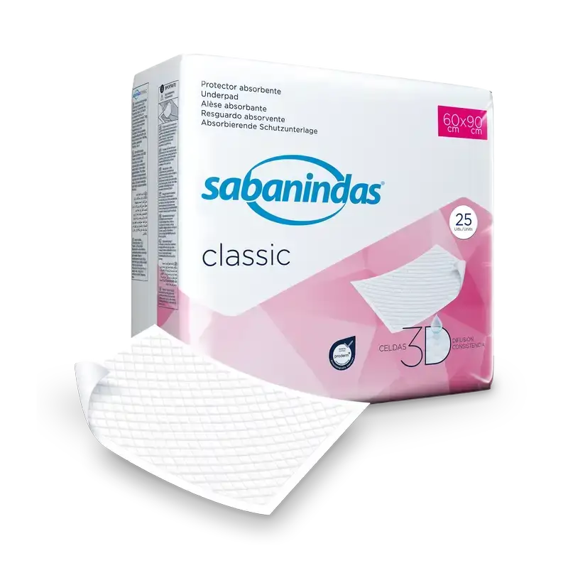 Sabanindas Normal Absorbierende Pad 60 x 90 cm 25 Einheiten