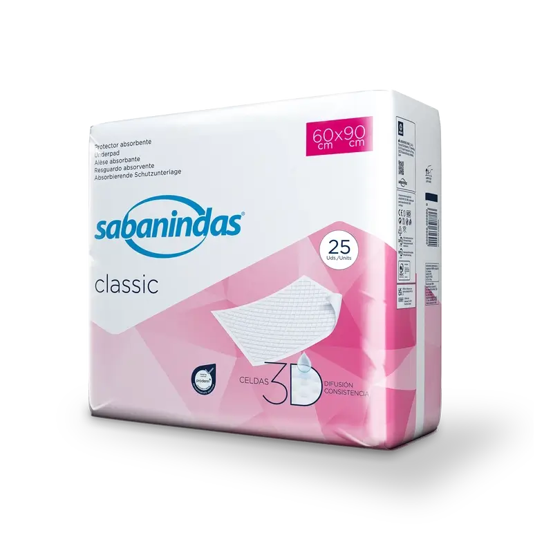 Sabanindas Normal Absorbierende Pad 60 x 90 cm 25 Einheiten