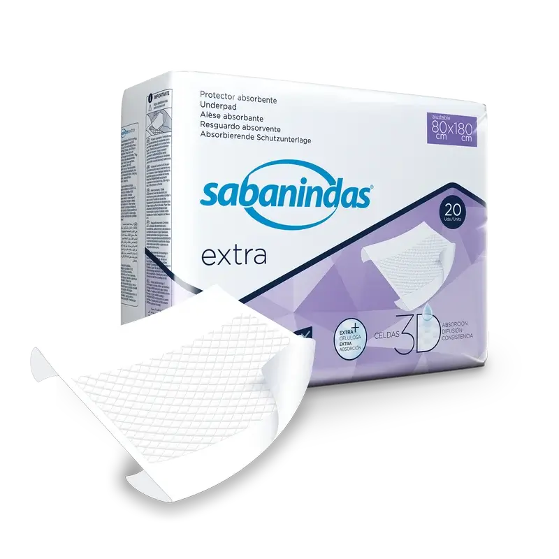 Sabanindas Extra Adjustable Absorbent Pad 80 X 180 Cm. , 20 Stk.