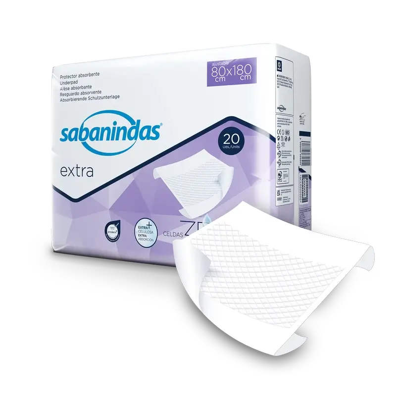 Sabanindas Extra Adjustable Absorbent Pad 80 X 180 Cm. , 20 Stk.