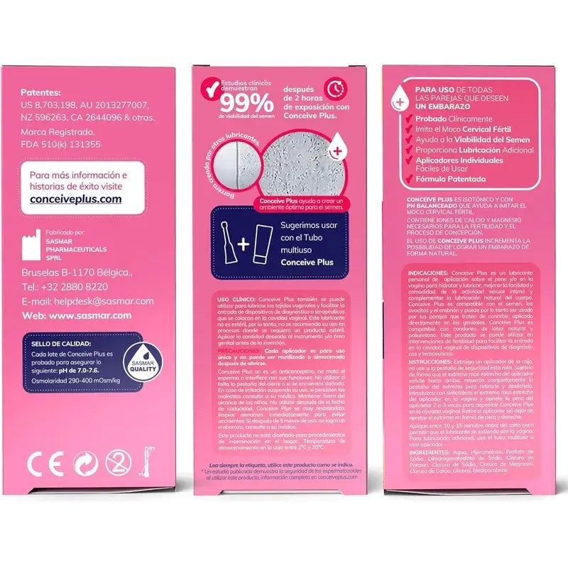 Sasmar Conceive Plus Gleitmittel, 8 Einzelspender-Applikatoren