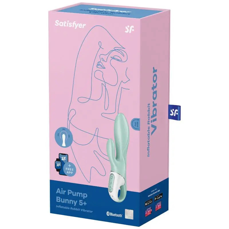 Satisfyer Connect Air Pump Bunny 5+ Aufblasbarer Rabbit Vibrator App - Grün