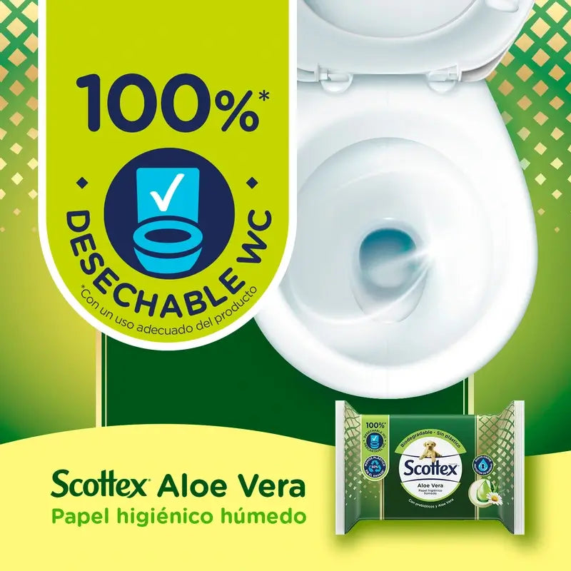 Scottex Aloe Vera Feuchtes Toilettenpapier , 66 Stück