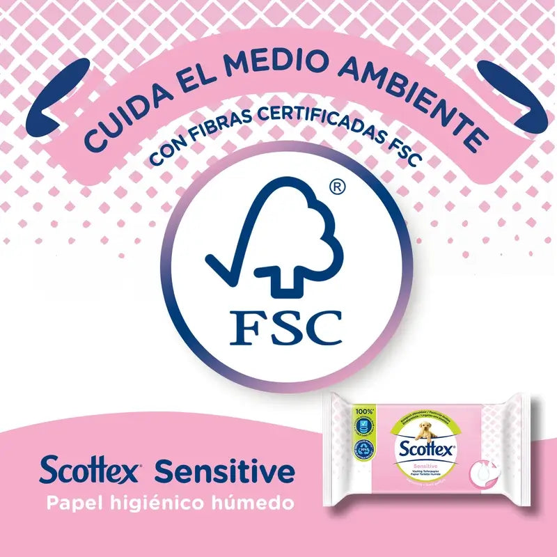 Scottex Sensitive Feuchtes Toilettenpapier , 38 Stück.